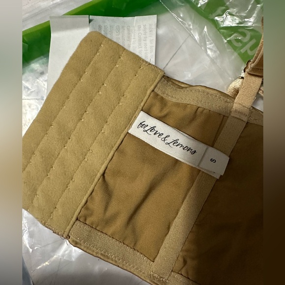 For Love & Lemons Glitter Grid Bustier Top in Gold NWOT Size S - Picture 7 of 10